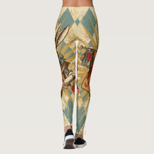 Weißes Kaninchen Vintag Leggings (Rückseite)