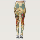Weißes Kaninchen Vintag Leggings (Vorderseite)