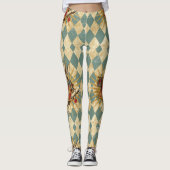 Weißes Kaninchen Vintag Leggings (Vorderseite)
