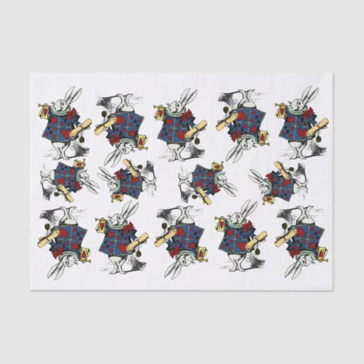 Weißes Kaninchen! Vintage klassische Alice im Seidenpapier (Vorderseite)