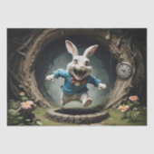 Weißes Kaninchen von Alice's Wunderland #1 Decoupa Seidenpapier (Vorderseite)