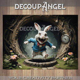 Weißes Kaninchen von Alice's Wunderland #1 Decoupa Seidenpapier