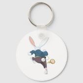 Weißes Kaninchen wegläuft Schlüsselanhänger (Rückseite)