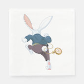 Weißes Kaninchen wegläuft Serviette (Vorderseite)