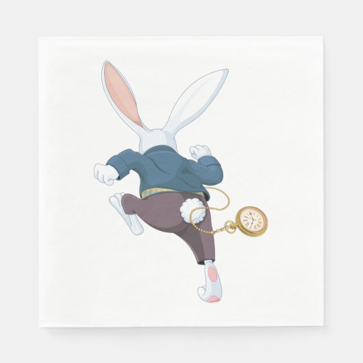 Weißes Kaninchen wegläuft Serviette (Vorderseite)