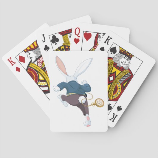 Weißes Kaninchen wegläuft Spielkarten (Rückseite)