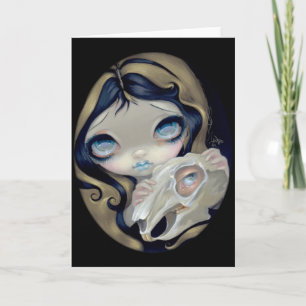 "Weißes Kaninchen wiederbelebt" Grußkarte Karte