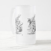 Weißes Kaninchen zurechtgemacht als Verkünder Mattglas Bierglas (Vorderseite Links)