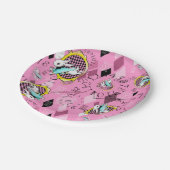 weißes Kaninchenpapier-Tellermärchenland-Tee-Party Pappteller (Schrägansicht)