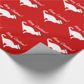 Weißes Kätzchen des Weihnachtskatzen-Packpapiers | Geschenkpapier (Ecke)