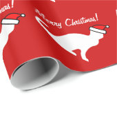 Weißes Kätzchen des Weihnachtskatzen-Packpapiers | Geschenkpapier (Rolleneckpunkt)