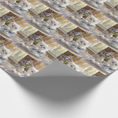 Weißes Kätzchen in einem Teacup Geschenkpapier (Ecke)