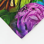 Weißes Kätzchen mit Blume Fleecedecke (Ecke)