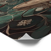 Weißes Kätzchen mit Weihnachtsmannmütze Poster (Ecke)
