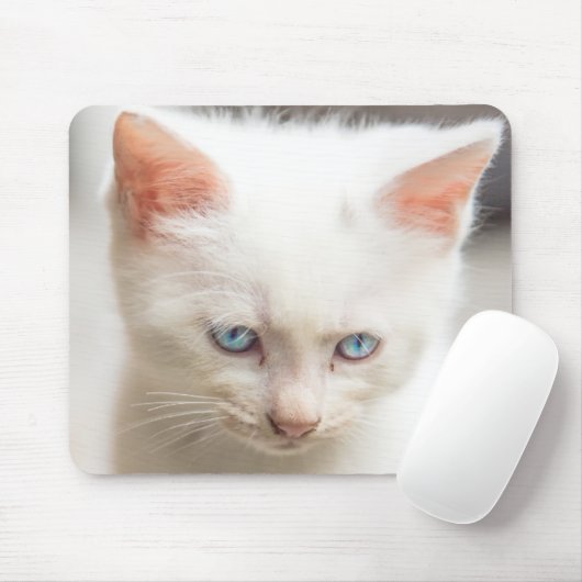 Weißes Kätzchen Mousepad (Mit Mouse)