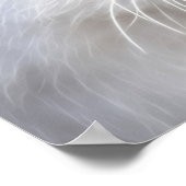 Weißes Kätzchen und Schmetterling Poster (Ecke)