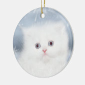 Weißes Kätzchengesicht Keramikornament (Links)