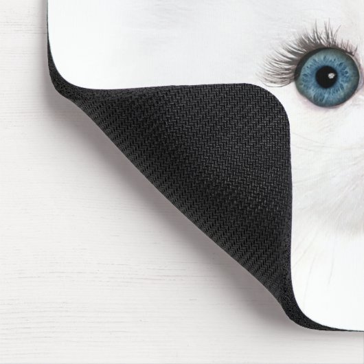 Weißes Kätzchengesicht Mousepad (Ecke)