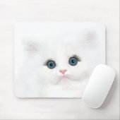 Weißes Kätzchengesicht Mousepad (Mit Mouse)