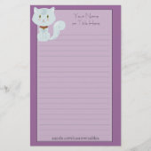 Weißes Katzen-Briefpapier Briefpapier (Vorderseite)