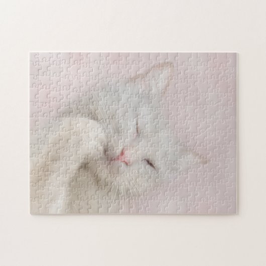 Weißes Katzen-Puzzlespiel Puzzle (Horizontal)