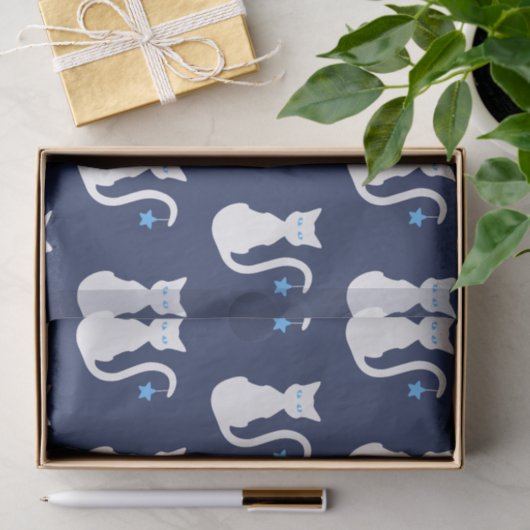 Weißes Katzen-Seidenpapier Seidenpapier (Geschenk)