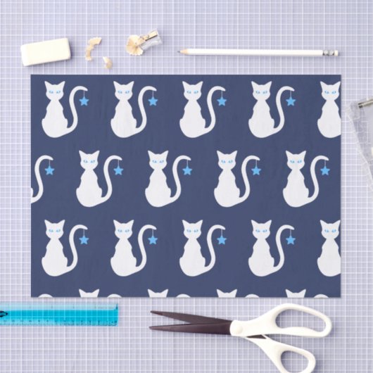 Weißes Katzen-Seidenpapier Seidenpapier (Handwerk)