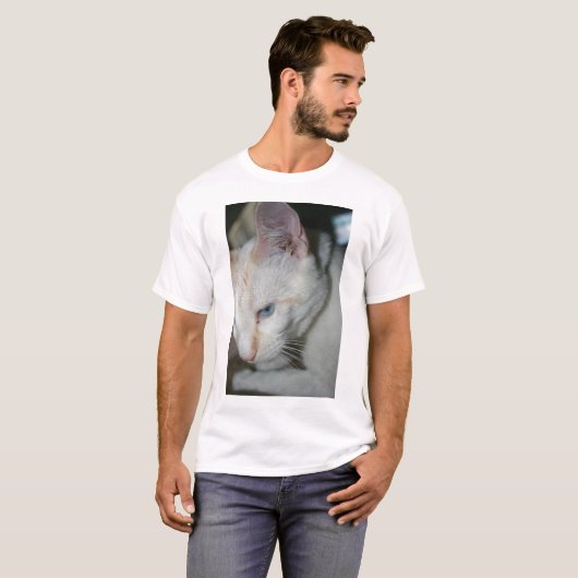 Weißes Katzen-Shirt T-Shirt (Vorne ganz)