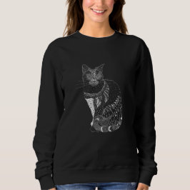 Weißes Katzen-Sweatshirt Sweatshirt