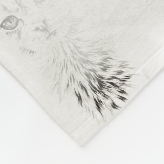 Weißes Katzenzeichnen der Fleecedecke (Ecke)