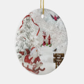 Weißes Keramikornament (Rechts)