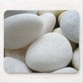 Weißes Kiesel-Stein-Felsen-Natur-Foto Mousepad (Vorne)