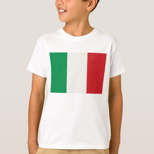 weißes Kindershirt mit Italien Fahne T-Shirt (Vorderseite)