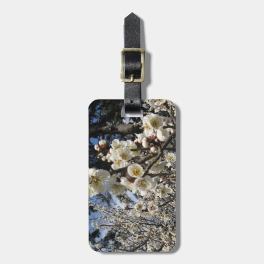 Weißes Kirschbär / Sakura / ラ(桜) Gepäckanhänger (Vorderseite vertikal)