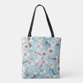 Weißes Kirschblossom farbenfrohe Monogramm Tasche (Rückseite)