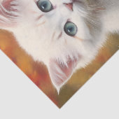 Weißes Kitten Herbstportrait Seidenpapier (Ausschnitt)