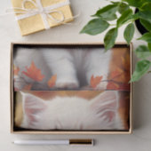Weißes Kitten Herbstportrait Seidenpapier (Geschenk)