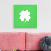 Weißes Kleeblatt gepackte Canvas Leinwanddruck (Insitu (Wohnzimmer))