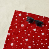 Weißes Kleeblatt in Rot Beach Handtuch (Beispiel)