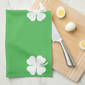Weißes Kleeblatt Küchentuch (Viertel Falte)