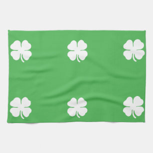 Weißes Kleeblatt Küchentuch