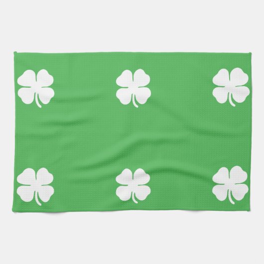 Weißes Kleeblatt Küchentuch (Horizontal)