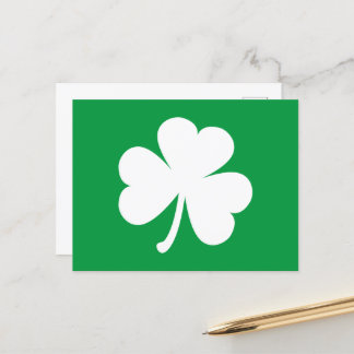 Weißes Kleeblatt zum irischen Grünen St. Patrick's Postkarte