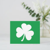 Weißes Kleeblatt zum irischen Grünen St. Patrick's Postkarte (Stehend Vorderseite)