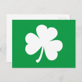 Weißes Kleeblatt zum irischen Grünen St. Patrick's Postkarte (Vorne/Hinten)