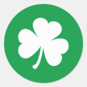 Weißes Kleeblatt zum irischen Grünen St. Patrick's Runder Aufkleber (Vorderseite)