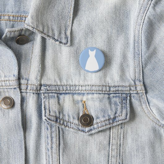 Weißes Kleid auf hellblauem Knopf Button (Beispiel)