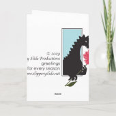 Weißes Kleid und Blumen Karte (Rückseite)