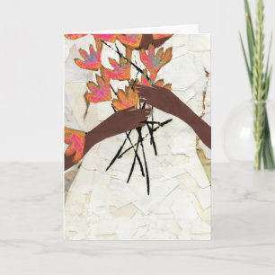 Weißes Kleid und Blumen Karte