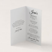 Weißes Klostergebet der Frühlingsfeier Visitenkarten (Innenseite)